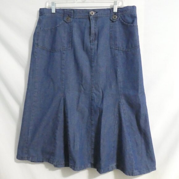 SOUTHERN LADY | size 14 | Blue Denim Skirt | 100% Cotton - Picture 1 of 16